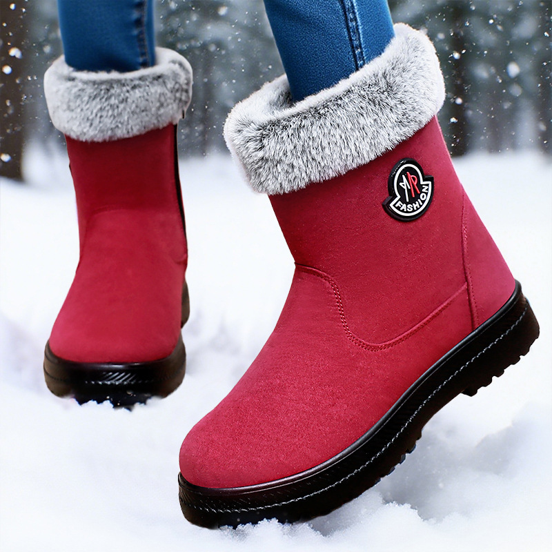 Cotton-padded Shoes With Velvet Women's Long Tube High-top Snow Boots - Image 8